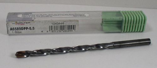 Walter Titex A6589DPP-5.5 Coolant Fed Drill, 5.5mm, K30F, Solid Carbide