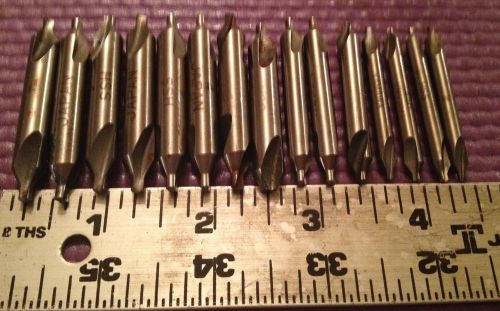 MACHINIST LATHE TOOLS NICE ASSORTED LOT OF 15 CENTER DRILL(S)