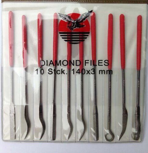 10 pieces Diamond coated Riffler FILE jewelry jewellery files set