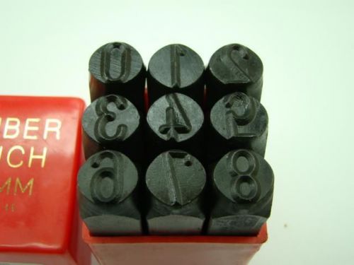 1/2&#034; 12.5MM 9 Number Punch Stamp Set  Metal-Steel-Die-Serial#-Trailer-Tool