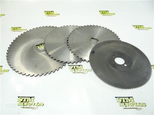 NICE 4 HSS HEAVY DUTY SLITTING &amp; SLOTTING BLADES 7-3/4&#034; TO 9-7/8&#034; W/ 1-1/4&#034; BORE