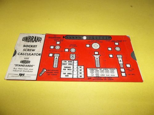 Collectible unbrako socket calculator slide guide standard pressed steel co. for sale