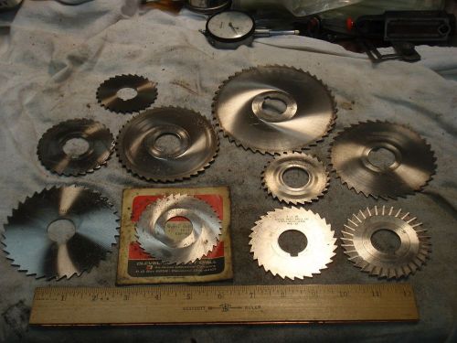 MACHINIST 10 Pc. LOT METAL SLITTING SLOTTING SAW MILLING CUTTERS 1&#034; ARBOR