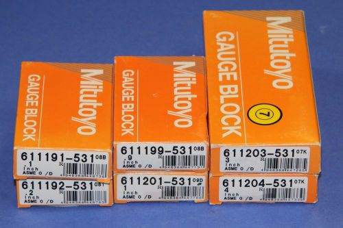 Lot of 6 Used Mitutoyo Gauge Blocks Size .1&#034;-4&#034; Grade 0