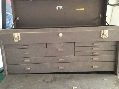 Vintage Kennedy Machinists Chest Tool Box 8 Drawer  Brown Steel Model 526 w/keys