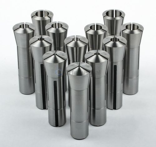 12 pc r8 collet set 1/8&#034; to 7/8&#034; fractional high precision for bridgeport for sale