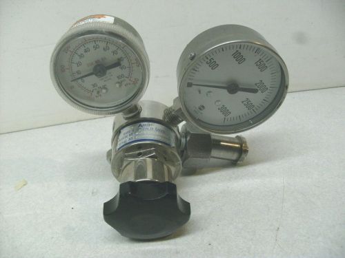 AIRCO GAS PRESSURE REGULATOR CGA 660, STAINLESS STEEL, VERY GOOD