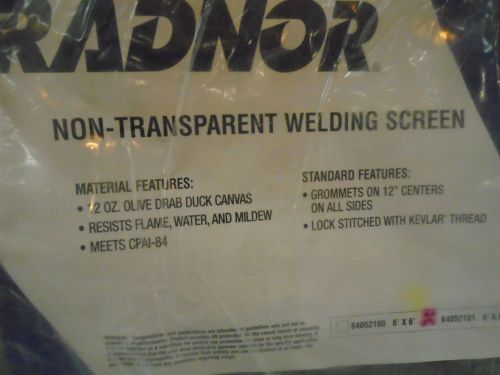 RADNOR 64052101 NON TRANSPARENT 6&#039; X 8&#039; WELDING SCREEN NEW