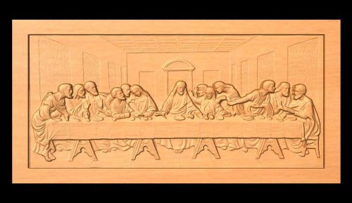 3d STL last supper relief for CNC (Artcam, Aspire) + Gift frame