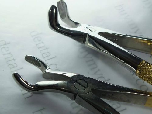 Dental Forceps Third Molors Golden Set of 2 ADDLER German Stainless