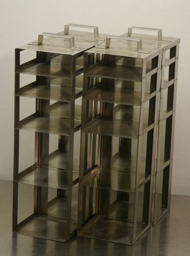 (qty 4) 18 1/4&#034; stainless steel cryo freezer rack good cryogenic for sale