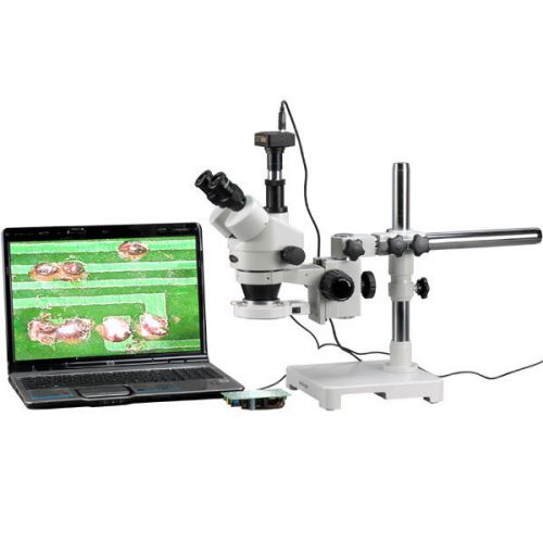 3.5X-90X Trinocular 80-LED Boom Stand Stereo Microscope + 9MP Camera