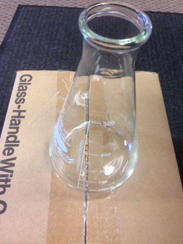 Vwr erlenmeyer flask narrow mouth white scale 500ml cat no 89000-366 one case for sale