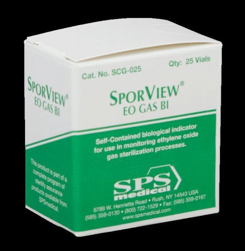 Sporview Self-contained EO Gas biological indicator 25/Box   SCG-025