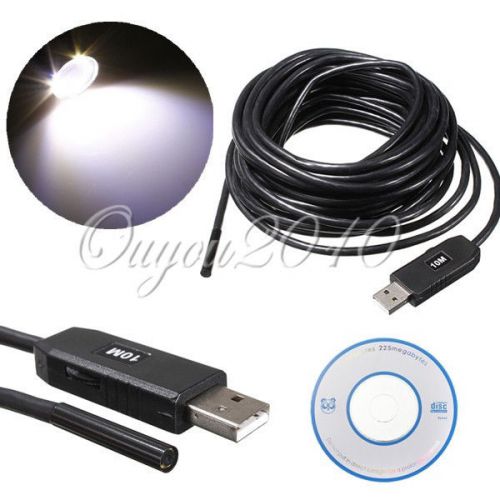 Mini 10M 6 LED 5.5mm Dia USB Endoscope Borescope Tube Inspection 720P HD Camera