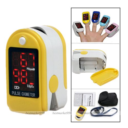 Yellow Fingertip pulse Oximeter Finger Pulse Blood Oxygen SpO2 Monitor FDA Certi