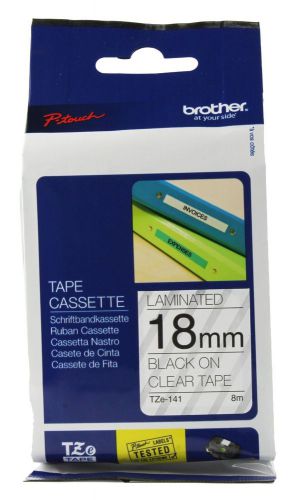 Brother tze141 schriftbandkassetten, laminiert 18 mm x 8 m (b x l) schwarz auf for sale