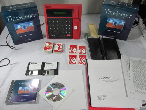 Kronos 480F Time Clock With Employee Maintenance Supervisor Swipe Cards Extras