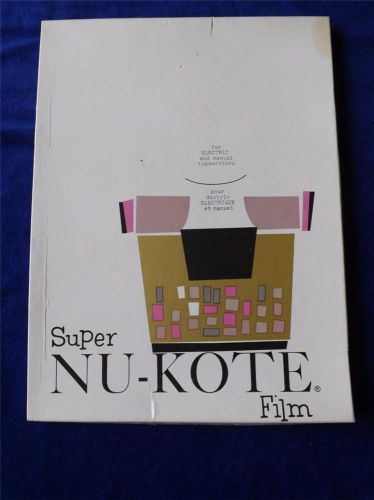 Super nu-kote film sheets original box electric and manual typewriters vintage for sale