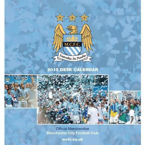 NEW OFFICIAL MANCHESTER CITY FOOTBALL CLUB 2015 DESK CALENDAR DESKTOP OFFICE