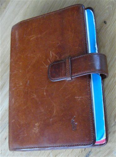 VINTAGE RALPH LAUREN POLO ALL LEATHER PLANNER AGENDA ORGANIZER NICE!