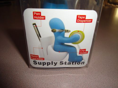 Butt Station Desk/Office Accessory ~ Paper Clips, Sticky Note, Tape Holder