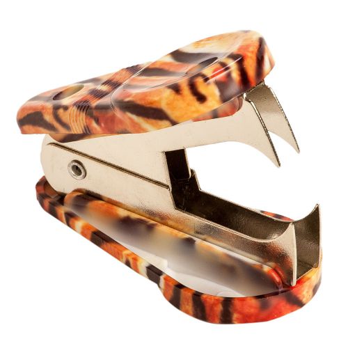 Womens Acrylic Tiger Safari Animal Print Utility Office Work Staple Remover