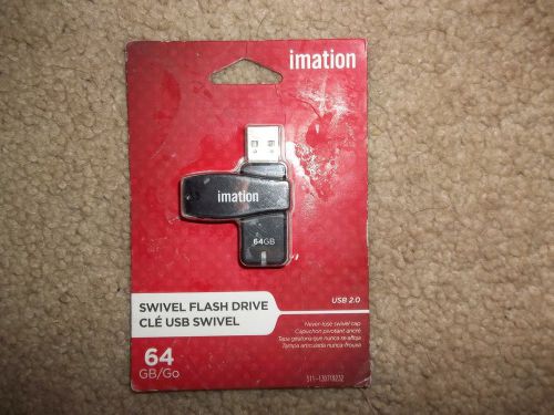 imation flash drive NEW 64 GB swivel flash drive USB 2.0 black case