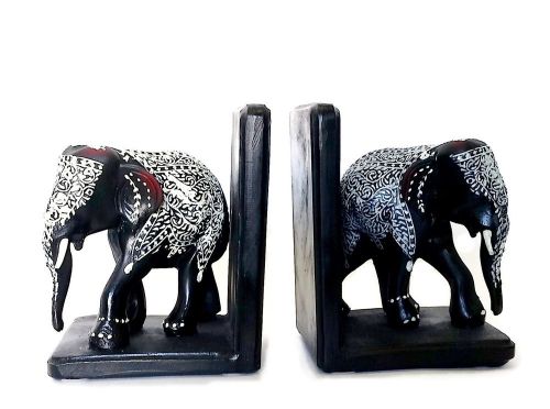 Bellaa bookends decorative black elephants big size for sale