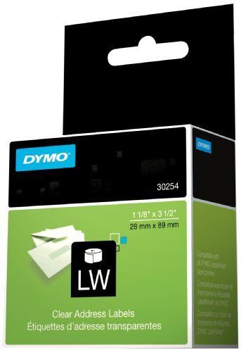 Dymo 30254 clear address label 1-1/8 x 3-1/2 (dym30254) for sale