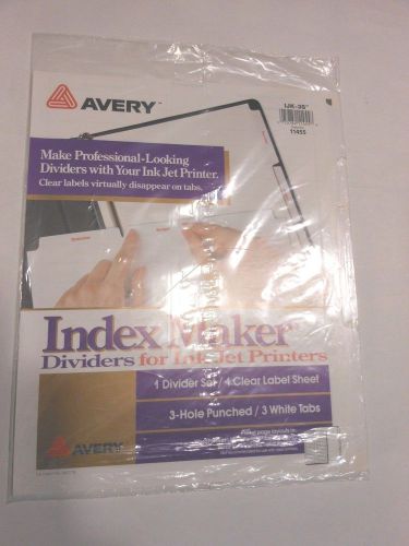 Avery Index Maker-Dividers for Ink Jet Printers.Professional clear labels 11455