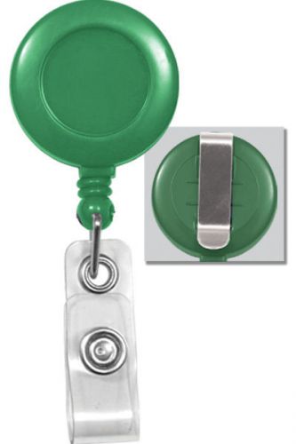 100 ID HOLDERS BADGE REELS - 16 COLORS  GREEN BELT CLIP - USA Seller