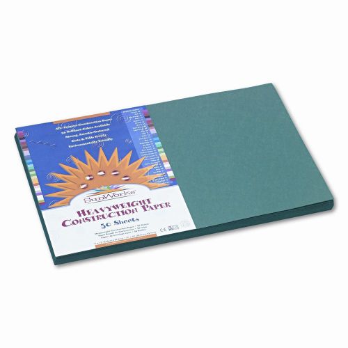 SunWorks Construction Paper, Heavyweight, 12 x 18, Dark Green, 50 Sheets