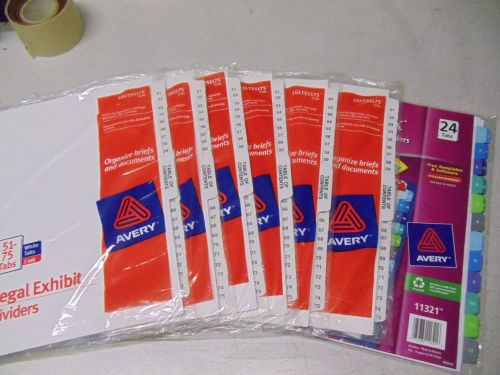 Avery: 6 legal exhibit dividers 75 tab/set &amp; 1 ready index dividers 24 tabs/set for sale