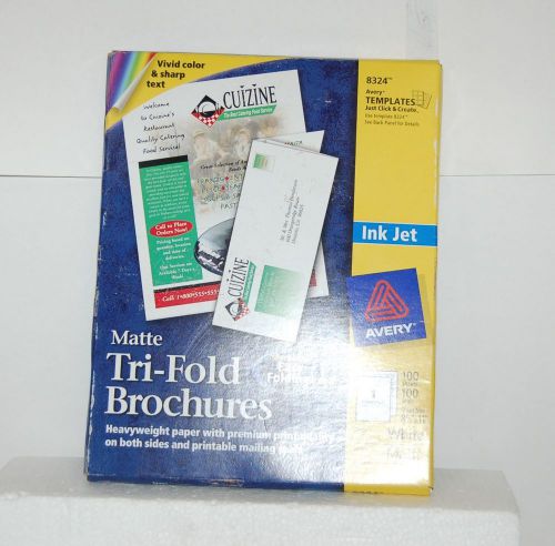 Avery 8324 White Matte Tri Fold Brochures Seals 100 Sheets Ink Jet