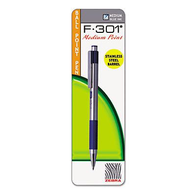 F-301 Ballpoint Retractable Pen, Blue Ink, Medium