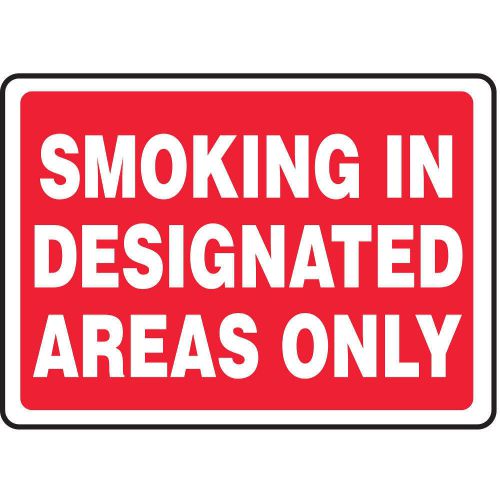 No smoking sign, 10 x 14in, wht/r, plstc msmk911vp for sale