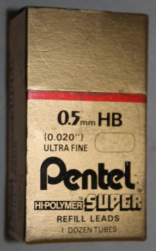 Pentel refill leads 0.5mm c505-hb hi=polymer super fine  0.020&#034; 1 dozen tubes for sale