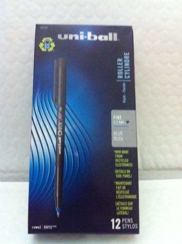 Uni Ball ONYX Roller Ball Pen Micro Point Blue 12ct