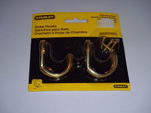 Stanley Stanley 81-9080 Single Prong Robe Hook, Bright Brass ~ NEW