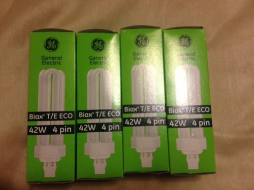 FOUR (4) GE Biax T/E ECO 42watt 4 pin  F42TBX/830/A/ECO Fluorescent Bulbs NIB