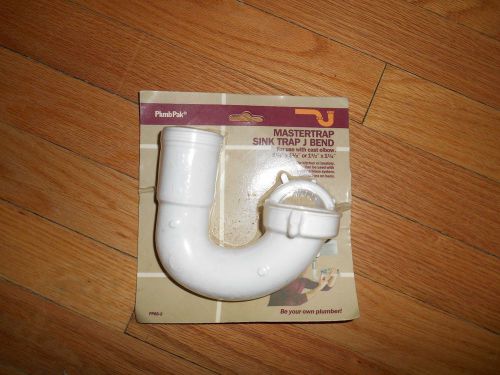 Plastic Mastertrap Sink Trap J-Bend 1 1/2&#034; x 1 1/2 &#034; or 1 1/2&#034; x 1 1/4&#034;