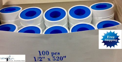 Teflon® Tape 100 Rolls Industrial 1/2&#034; x 520&#034;: Plumbers Tape MIL SPEC T-27730A