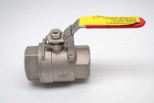 NEW MAS G-2 2000 WOG CF8M 1-1/2 IN NPT STAINLESS THREADED BALL VALVE B414087