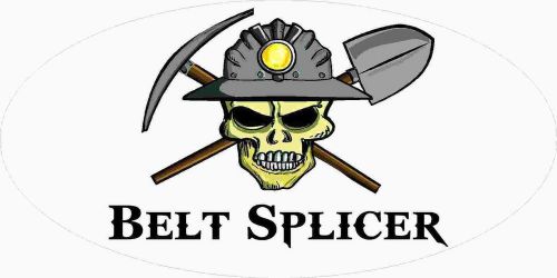 3 - Belt Splicer Miner Skull Mining Tool Box Hard Hat Helmet Sticker WV H397