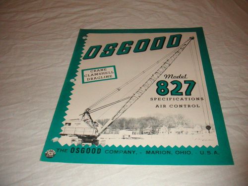 1951 OSGOOD MODEL 827 CRAWLER CRANE SALES BROCHURE