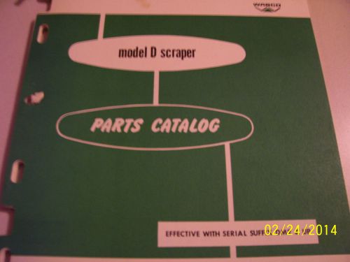 VINTAGE  LETOURNEAU   PARTS  MANUAL -WABCO MODEL D SCRAPER - 1966