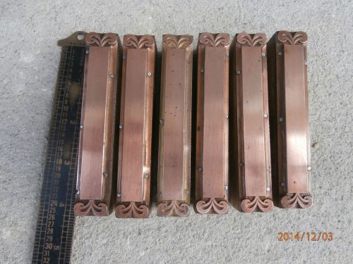 6 COPPER ON WOOD LETTERPRESS PRINTING BORDER EMBELLISHMENT ACCENT PILLARS