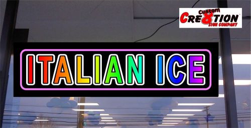 Led light box sign - italian ice - 46&#034;x12&#034; neon/banner alternative, window sign for sale