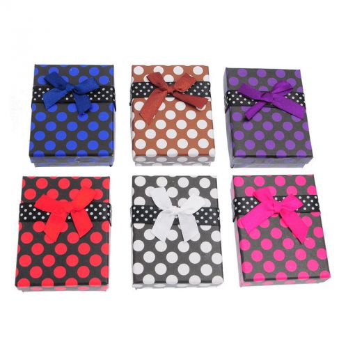 30X Mixed Dot Ribbon Necklace Bracelet Ring Jewelry Gift Box